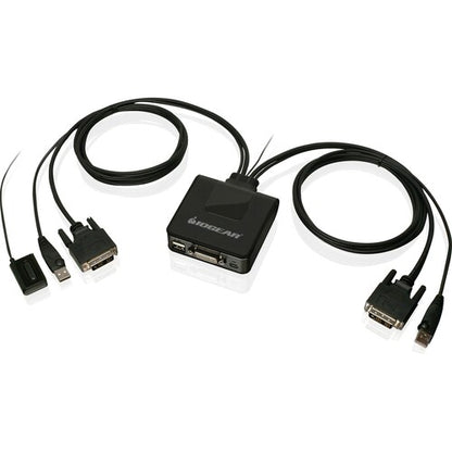 COMMUTATEUR KVM 2 PORTS USB DVI AVEC ADAPTATEURS DISPLAYPORT