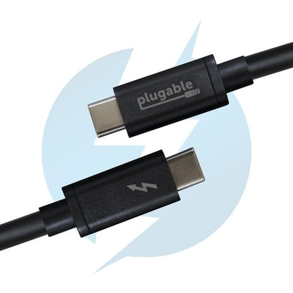 Plugable Thunderbolt 3 Cable 20Gbps Supports 100W (20V, 5A) Charging, 6.6ft/2m -