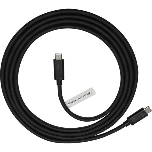 Plugable Thunderbolt 3 Cable 20Gbps Supports 100W (20V, 5A) Charging, 6.6ft/2m -