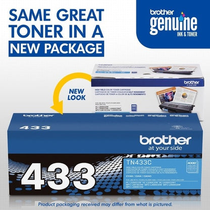 Cartouche de toner laser haute capacité d'origine Brother TN433C - C