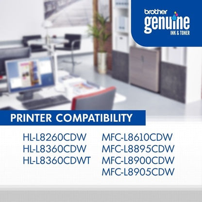 Cartouche de toner laser haute capacité d'origine Brother TN433C - C