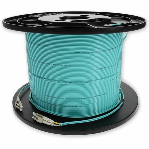 Câble de raccordement fibre optique duplex OM4 Aqua LC (mâle) vers LC (mâle) AddOn 150 m