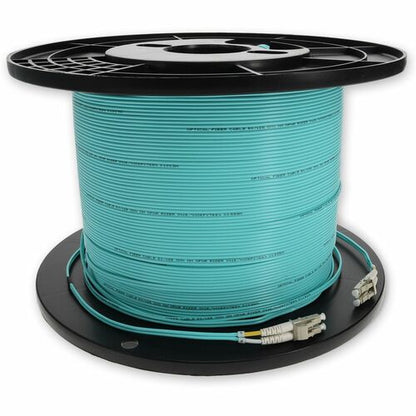 Câble de raccordement fibre optique duplex OM4 Aqua LC (mâle) vers LC (mâle) AddOn 150 m