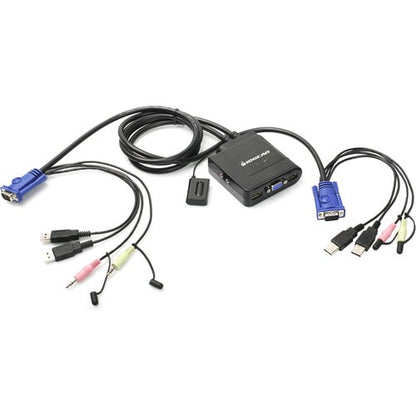 Cable VGA USB de 2 puertos IOGEAR KVM con adaptadores DisplayPort - 2 computadoras - 1 usuario local