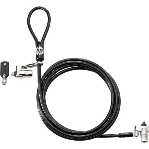 HP Nano Keyed Cable Lock - 6 ft (1.83 m) Cable - Keyed Lock - Vinyl, Galvanized