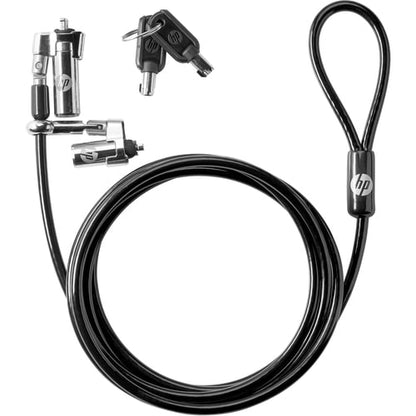 HP Nano Keyed Cable Lock - 6 ft (1.83 m) Cable - Keyed Lock - Vinyl, Galvanized