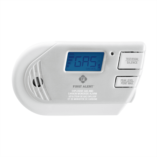 Détecteur de CO/méthane/propane First Alert GC016NA, batterie rechargeable, affichage numérique arrière (1039758)