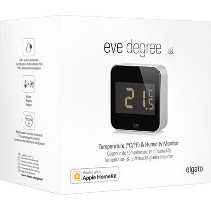 Eve Degree Temperature & Humidity Monitor - 0.4°F (-18°C) to -67°F (-55°C) - 0%