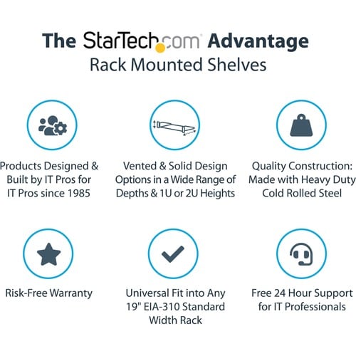 Étagère ventilée pour rack de serveur StarTech.com 1U - Fixe, profondeur 40,6 cm