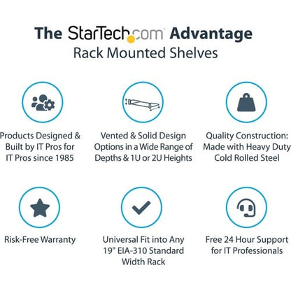 Étagère ventilée pour rack de serveur StarTech.com 1U - Fixe, profondeur 40,6 cm