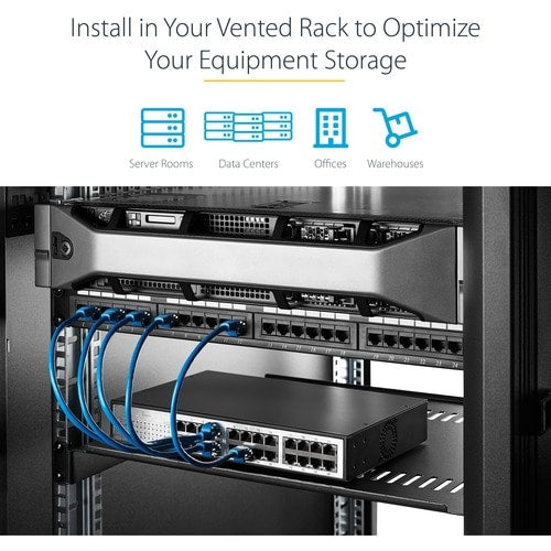 Étagère ventilée pour rack de serveur StarTech.com 1U - Fixe, profondeur 40,6 cm