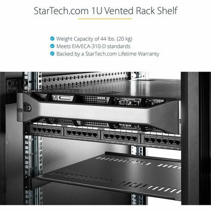 Étagère ventilée pour rack de serveur StarTech.com 1U - Fixe, profondeur 25 cm