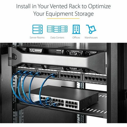 Étagère ventilée pour rack de serveur StarTech.com 1U - Fixe, profondeur 25 cm