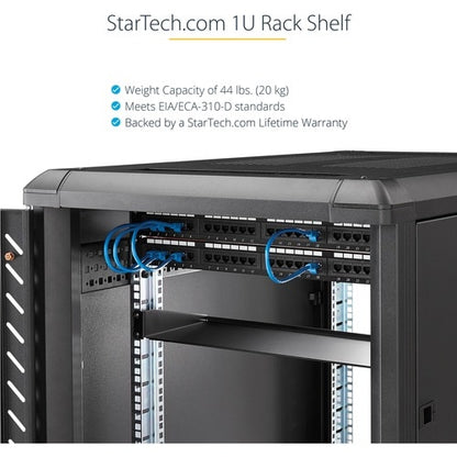 Étagère pour rack de serveur StarTech.com 1U - Cantilever fixe de 25,4 cm de profondeur