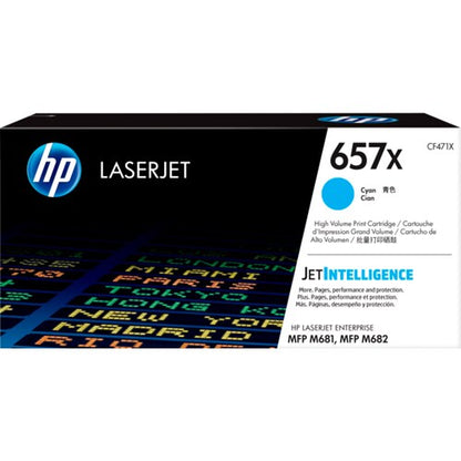 HP 657X Original High Yield Laser Toner Cartridge - Cyan - 1