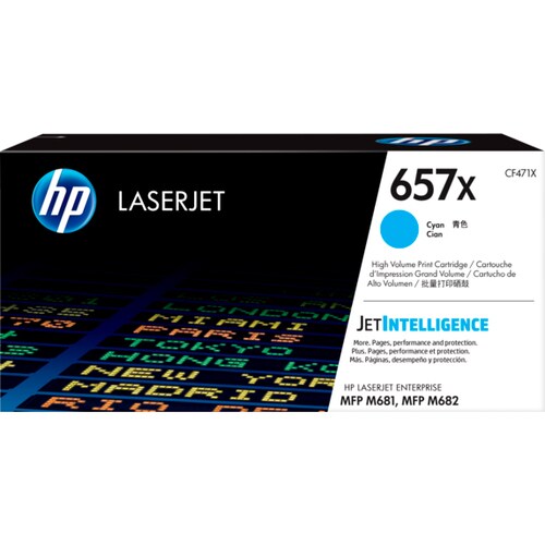 HP 657X Original High Yield Laser Toner Cartridge - Cyan - 1
