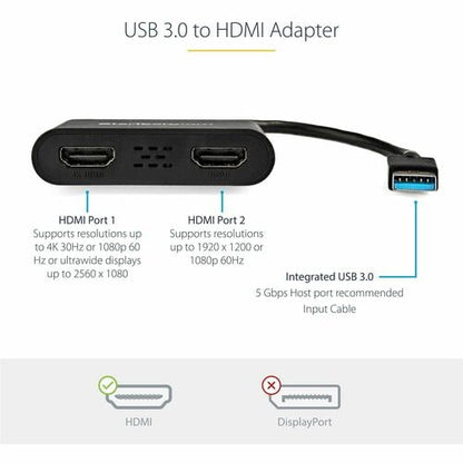 Adaptador USB 3.0 a HDMI dual de StarTech.com