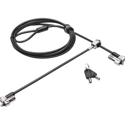 Kensington NanoSaver Dual Head Keyed Laptop Lock - Patented T-bar/Key Lock - Bla