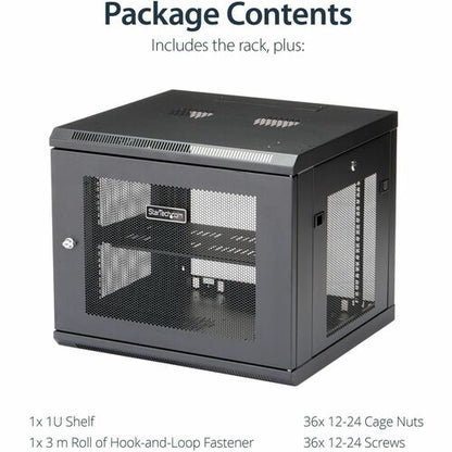 StarTech.com 4-Post 9U Wall Mount Network Cabinet, 19" Wall-Mounted Se