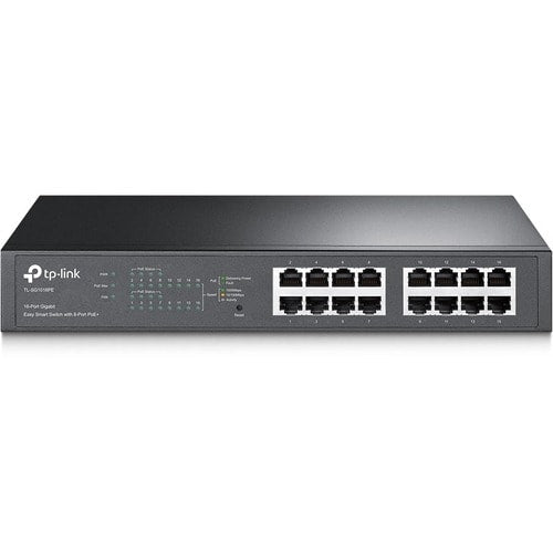 16 puertos web MNG 10/100/1000, 8 puertos PoE+, conmutador acoplable RJ45