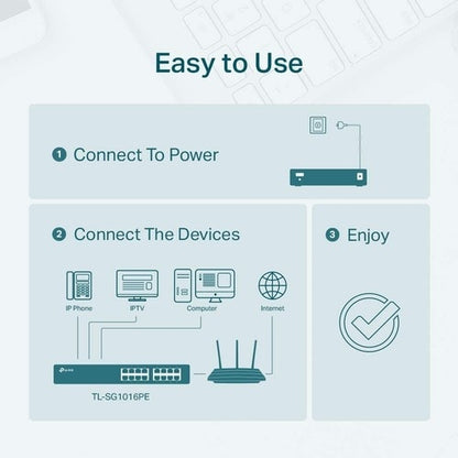 16PORT WEB MNG 10/100/1000 8PORT POE+ STCKBLE SWTCH RJ45