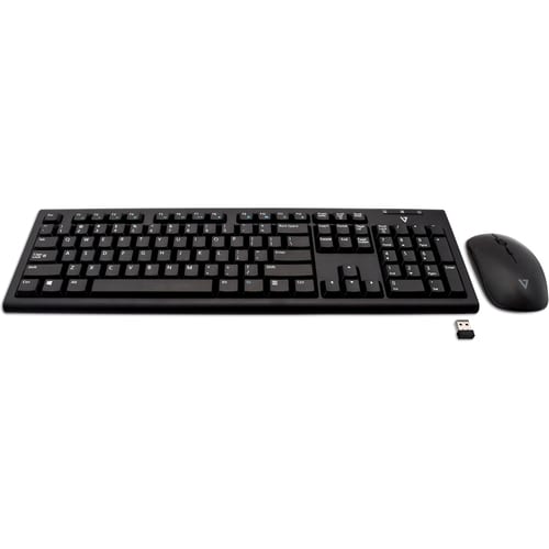 Combo de teclado y ratón inalámbricos V7 CKW200US - Negro - EE. UU.