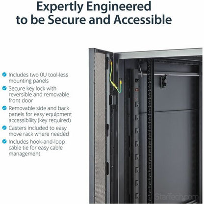 StarTech.com 4-Post 42U Server Rack Cabinet, 19" Data Rack Cabinet for