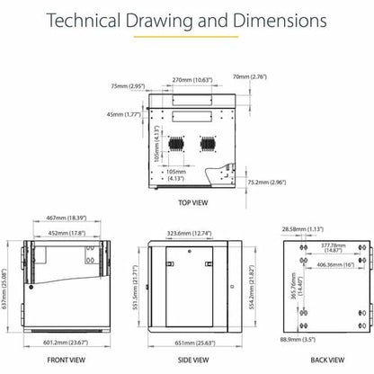 Armoire réseau murale StarTech.com 12U 48 cm (19 po) - Profondeur 50 cm (20 po) avec verrou à charnière