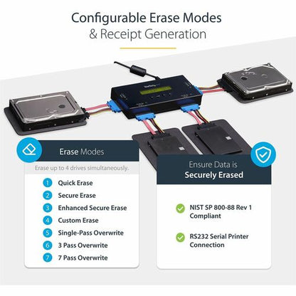 2.5IN OR 3.5IN SATA HARD DRIVE ERASER 4BAY