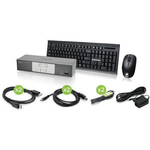COMMUTATEUR KVMP 2 PORTS 4K UHD DISPLAYPORT AVEC CLAVIER ET SOURIS