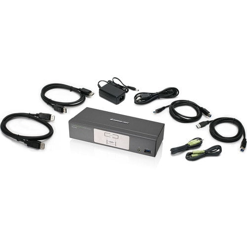 COMMUTATEUR KVMP 2 PORTS 4K UHD DISPLAYPORT AVEC CLAVIER ET SOURIS
