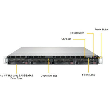 Supermicro SuperServer 6019P-WTR Server Barebone System - 1U Rack-moun