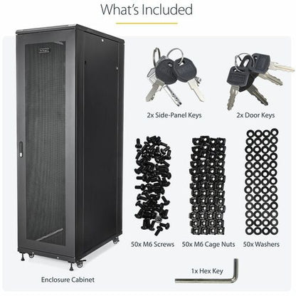 StarTech.com 4-Post 42U Server Rack Cabinet, 19" Data Rack Cabinet for