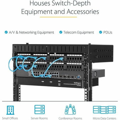StarTech.com Rack réseau mural robuste à 2 montants 12U, ouverture 48 cm