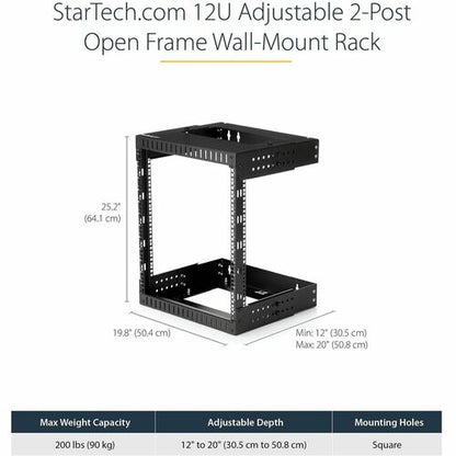 StarTech.com Rack réseau mural robuste à 2 montants 12U, ouverture 48 cm