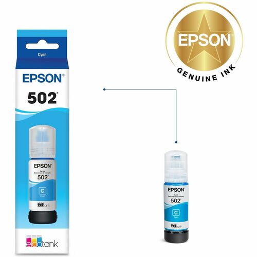 Bouteille d'encre cyan colorant T502 avec capteur SENSORMATIC