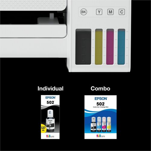 Bouteille d'encre cyan colorant T502 avec capteur SENSORMATIC