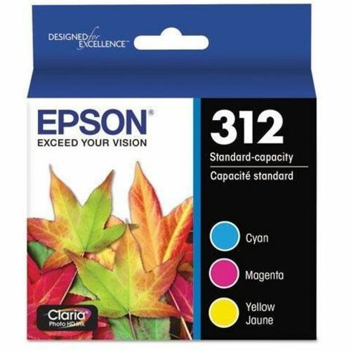T312 CLARIA STD CAP COLOR MULTI PK 3COULEURS ENCRE CMJ AVEC SENSORMATIC