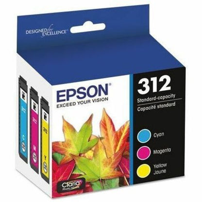 T312 CLARIA STD CAP COLOR MULTI PK 3COULEURS ENCRE CMJ AVEC SENSORMATIC