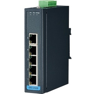 Conmutador Ethernet no manual de 5 puertos, 10/100 Mbps, 10-60 °C, entrada DIN de 12-48 V CC