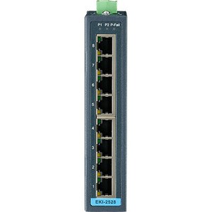 8PORT 10/100MBPS UNMANAGED SWITCH 10-60C DIN 12-48VDC INPUT