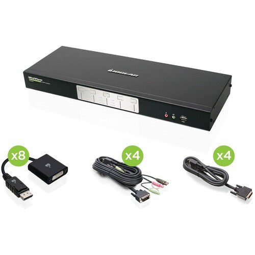 KIT KVMP DE PANTALLA DVI DE DOBLE VISTA DE 4 PUERTOS