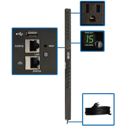 Unité de distribution d'alimentation Tripp Lite by Eaton PDUMNV15LX 16 prises - Surveillée - NEMA 5-15P