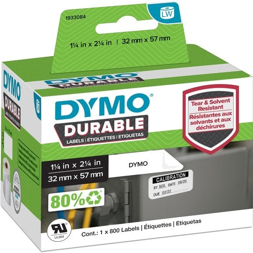Dymo LW Durable Labels - 2 1/4\" (57 mm) Width x 1 17/64\" (32 mm) Length - Rect