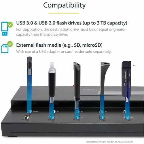 Duplicateur et effaceur USB autonome StarTech.com 1:15 pour clés USB