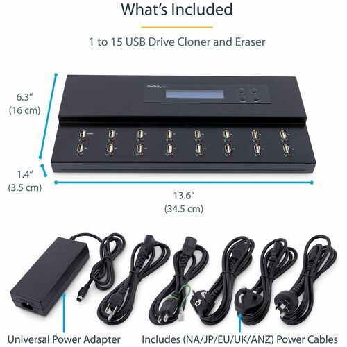 Duplicateur et effaceur USB autonome StarTech.com 1:15 pour clés USB