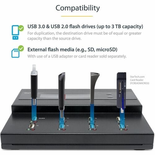 Duplicateur et effaceur USB autonome 1:7 de StarTech.com pour clés USB