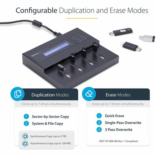 Duplicateur et effaceur USB autonome 1:7 de StarTech.com pour clés USB