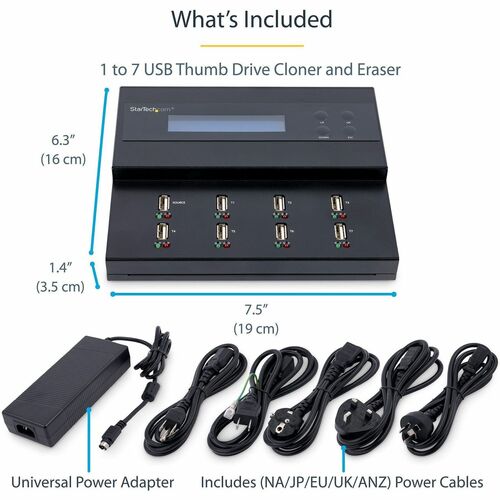 Duplicateur et effaceur USB autonome 1:7 de StarTech.com pour clés USB