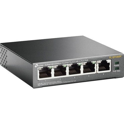 5 puertos sin administración, 10/100 MB, 4 puertos PoE, Ethernet, estándar, conmutador de red RJ45
